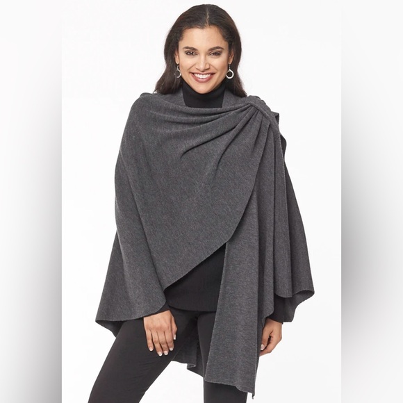 Parkhurst Natural Wrap Finley Poncho Beige One Size - Picture 1 of 8